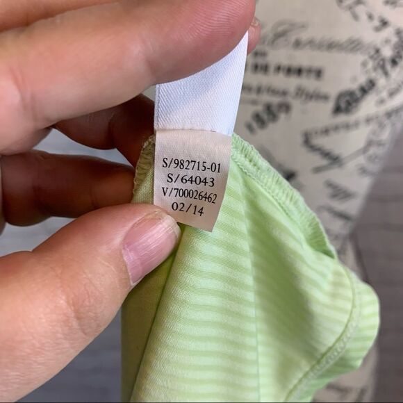 Athleta Green Stripe Speedsetter Tank Double Strap Racerback size small - Picture 9 of 10